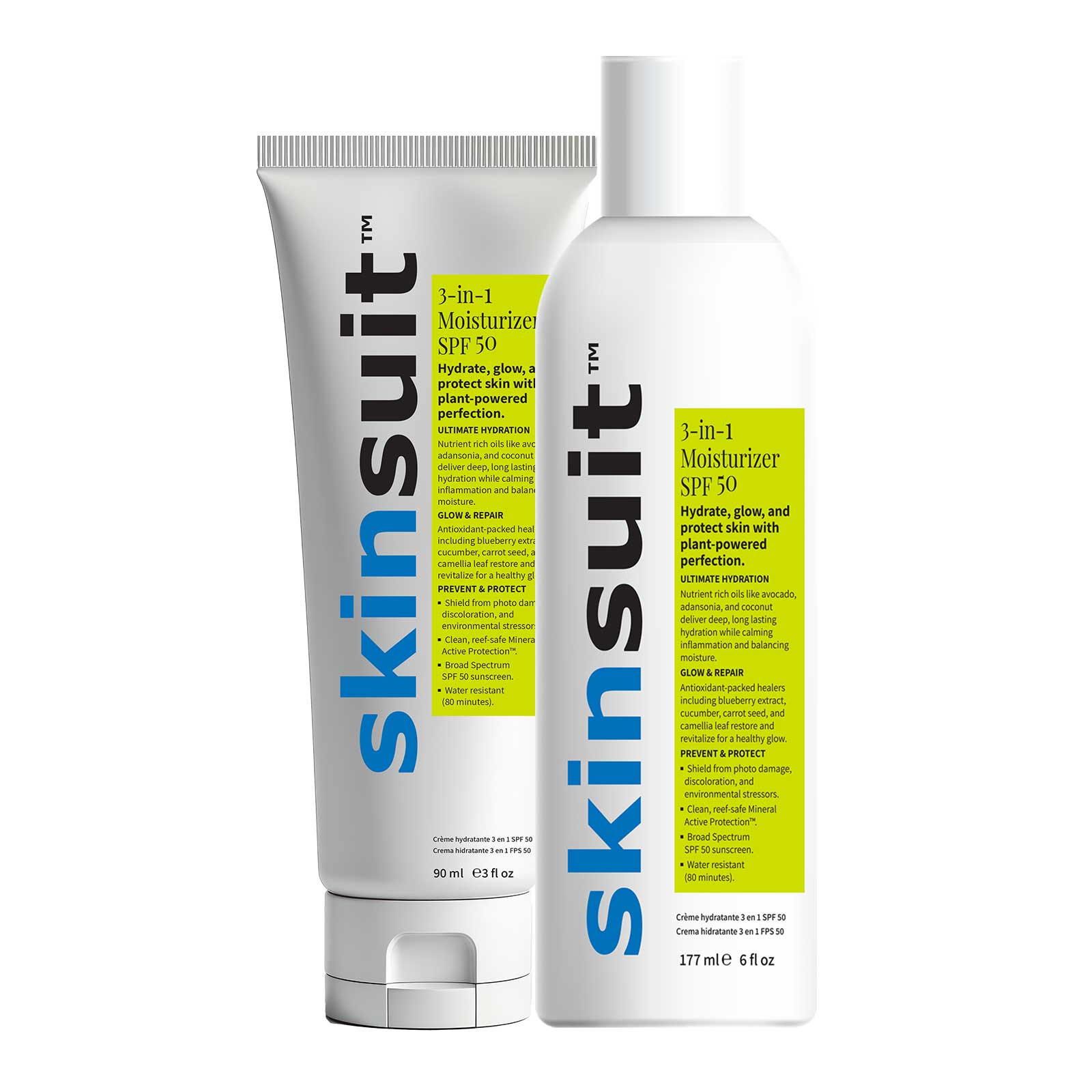 SkinSuit 3-in-1 Moisturizer SPF 50 All Sizes Packaging by Skin Authority