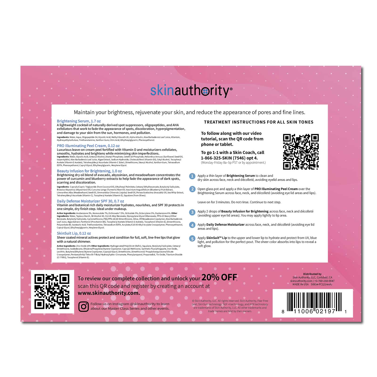 Skin Authority Treatment Instructions