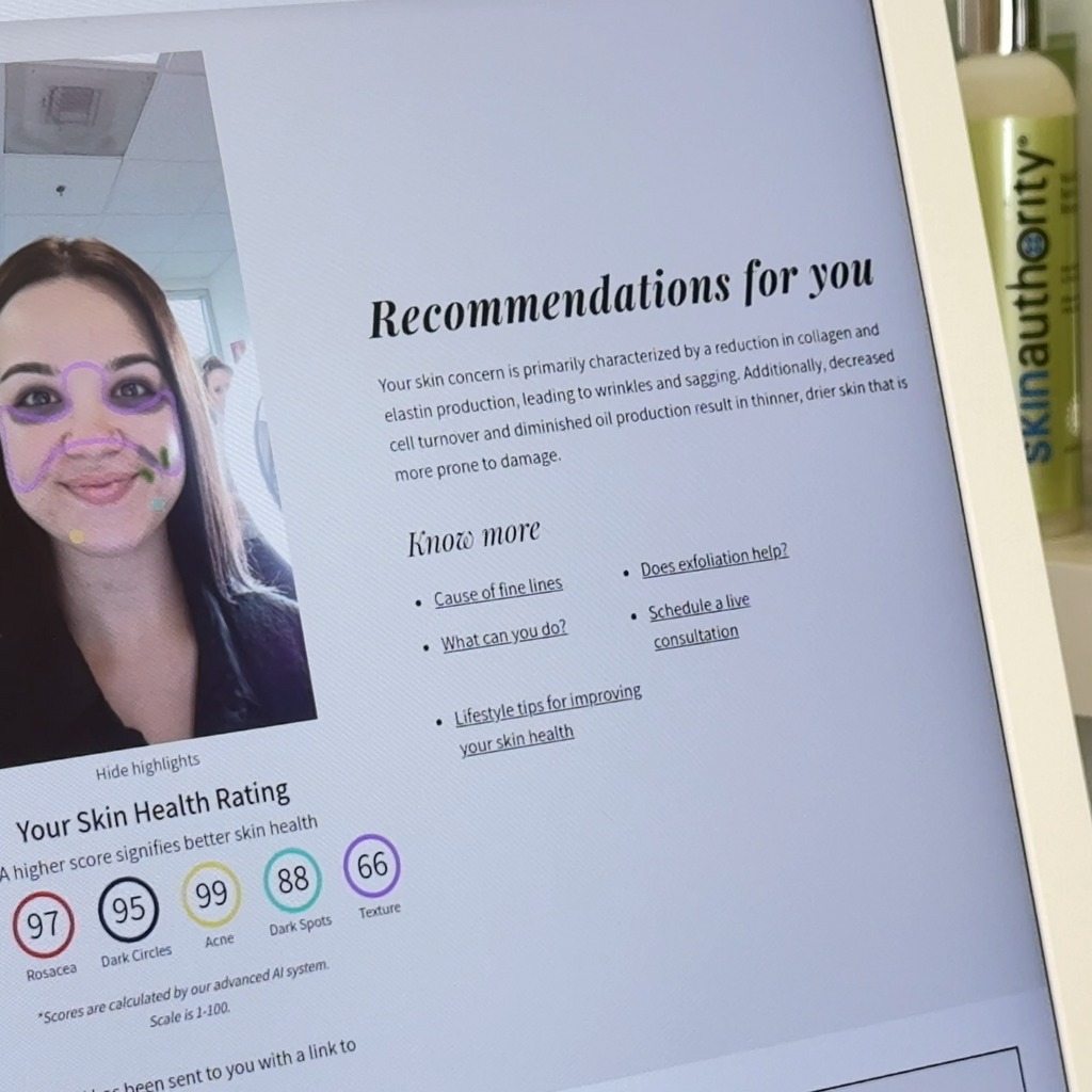 Experience an AI skin scan built on 500k+ consultations. Get personalized skin analysis, context-driven routine advice, and access to live coaches.