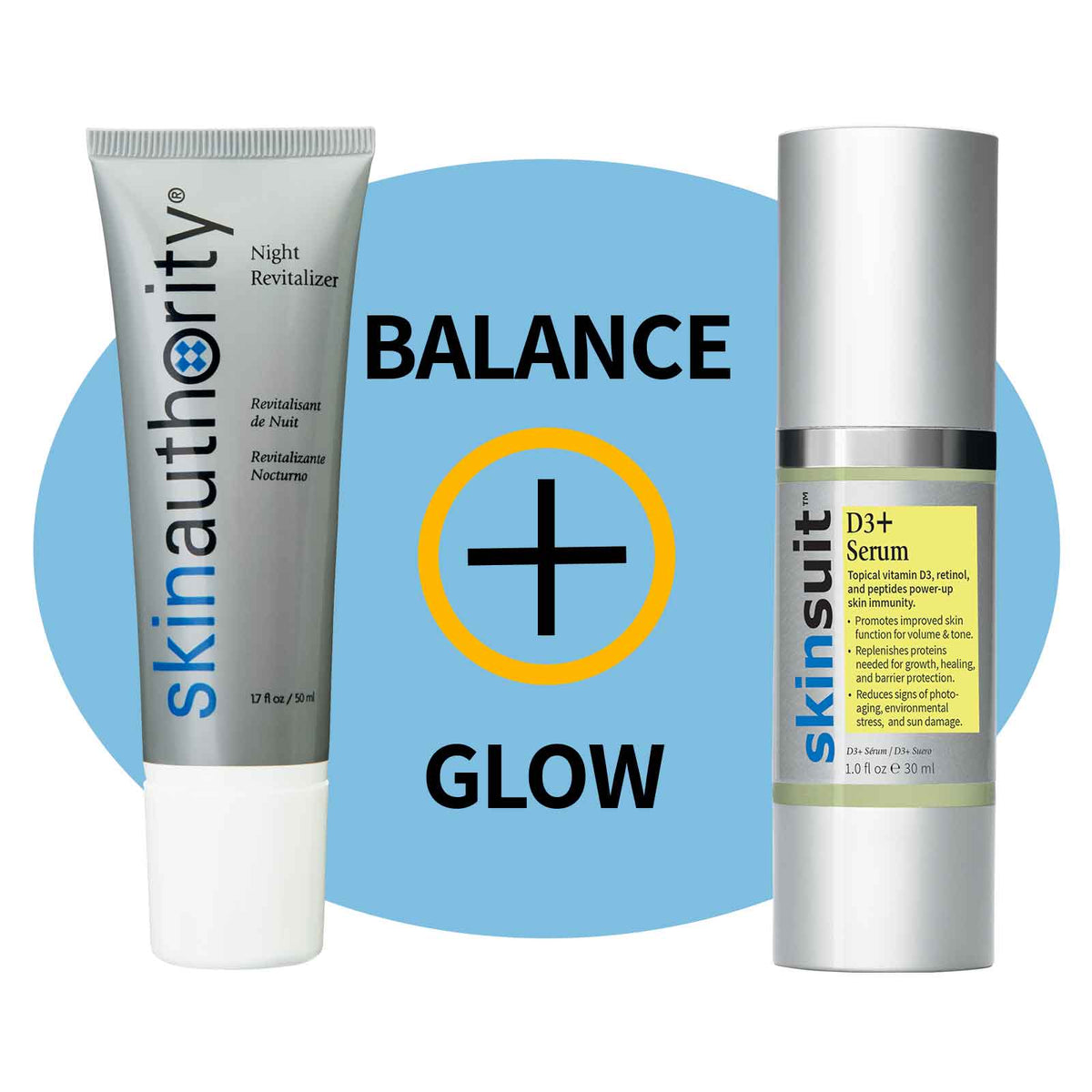 Night Revitalizer and D3+ Serum for Glowing Skin